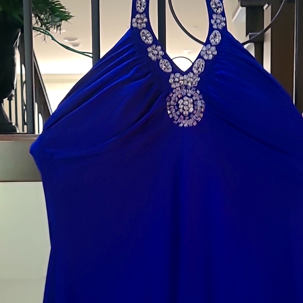 Blue halter dress